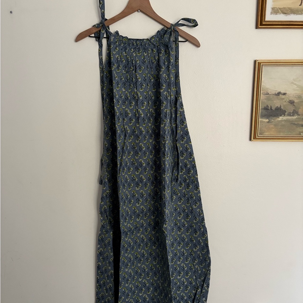 Ex VOTO Elegant Blue Patterned Iris Sun Dress MIDI Women’s Medium Large NWT
